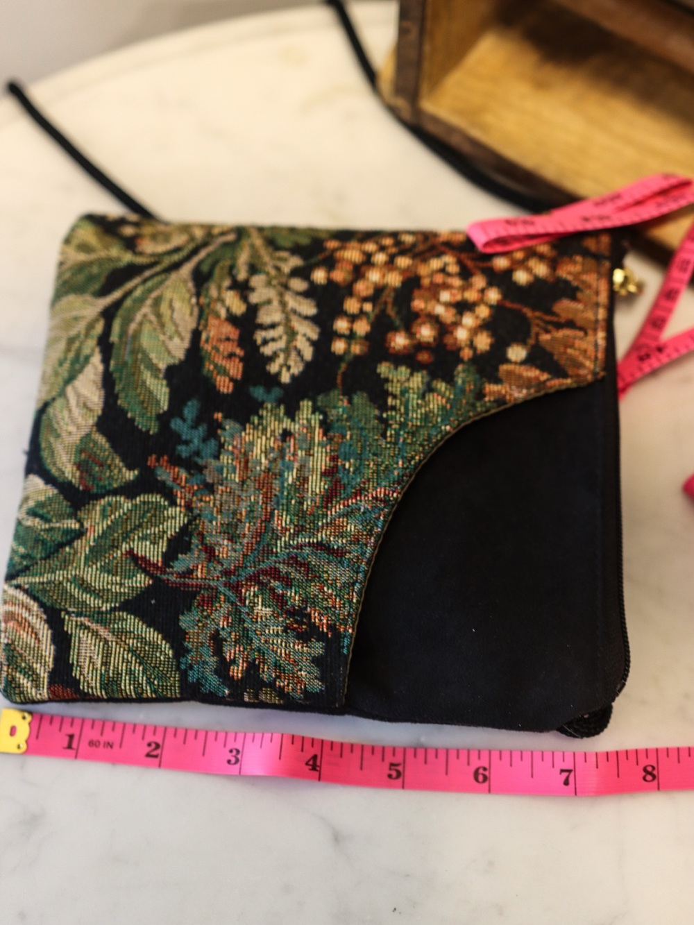 Danny K. Floral Tapestry Crossbody Bag in Black and Green - Picture 4 of 5